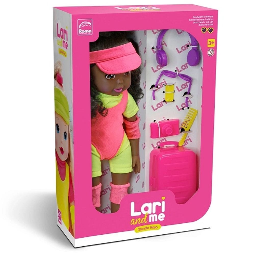 Boneca Lari AND ME Mundo Rosa Negra Roma