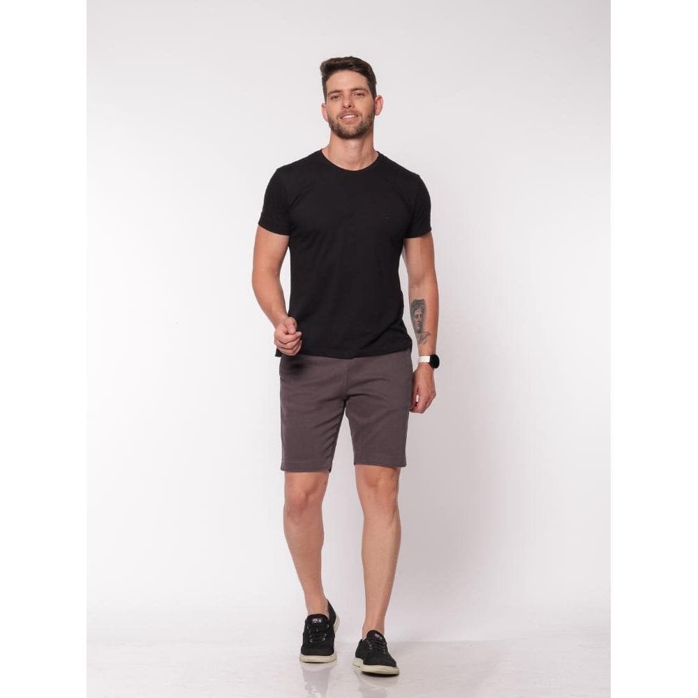 Bermuda 7899 Cinza Elástico Sarja [F075]