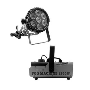 Kit 4 Par Led 7X12W 6In 1 E Maquina De Fumaça 1200W