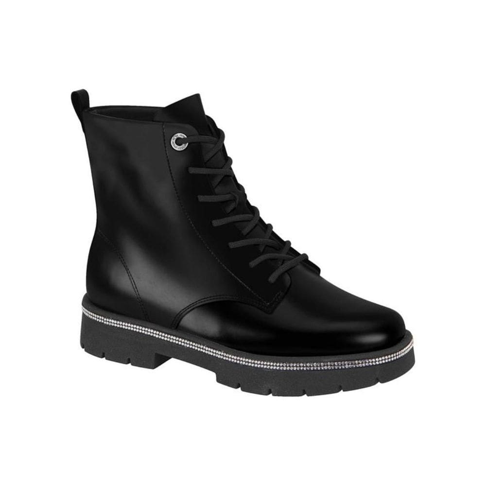 Bota Feminina Vizzano Coturno Com Strass Tratorada