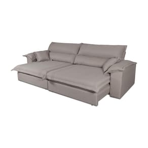 Sofá Retrátil Reclinável 3,00m Nivus Marrom Molas Ensacadas - King House