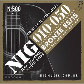 Encordoamento Nig Violão Aço 010 Bronze 85/15 N500