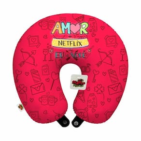 Almofada de pescoço viagem amor + netflix namorados lembrança
