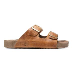 Sandália Masculina Feminina Papete Flatform Couro Fivela