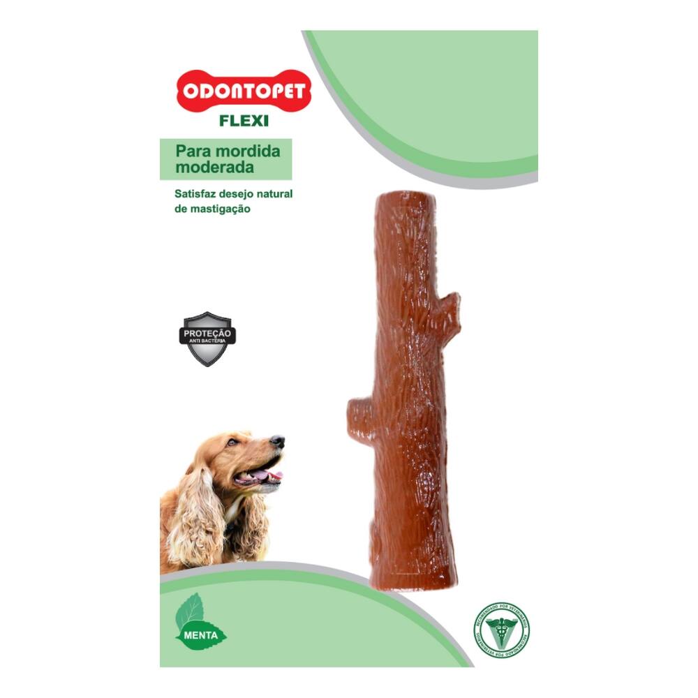 Brinquedo Mordedor de cachorro super resistente Odontopet Durabone Tronco sabor menta Raças grandes Cães até 15 Kg