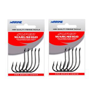 Kit Anzol Marine Sports Super Maruseigo Black Reforçardo Nº 22 2 Cartelas 50un