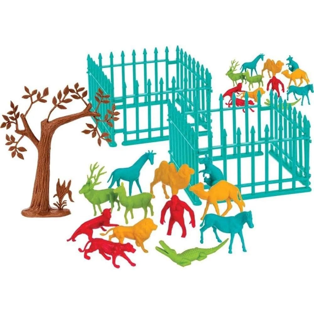 Playset Zoologico Figuras Arvore e Cercas 1040 - Gulliver