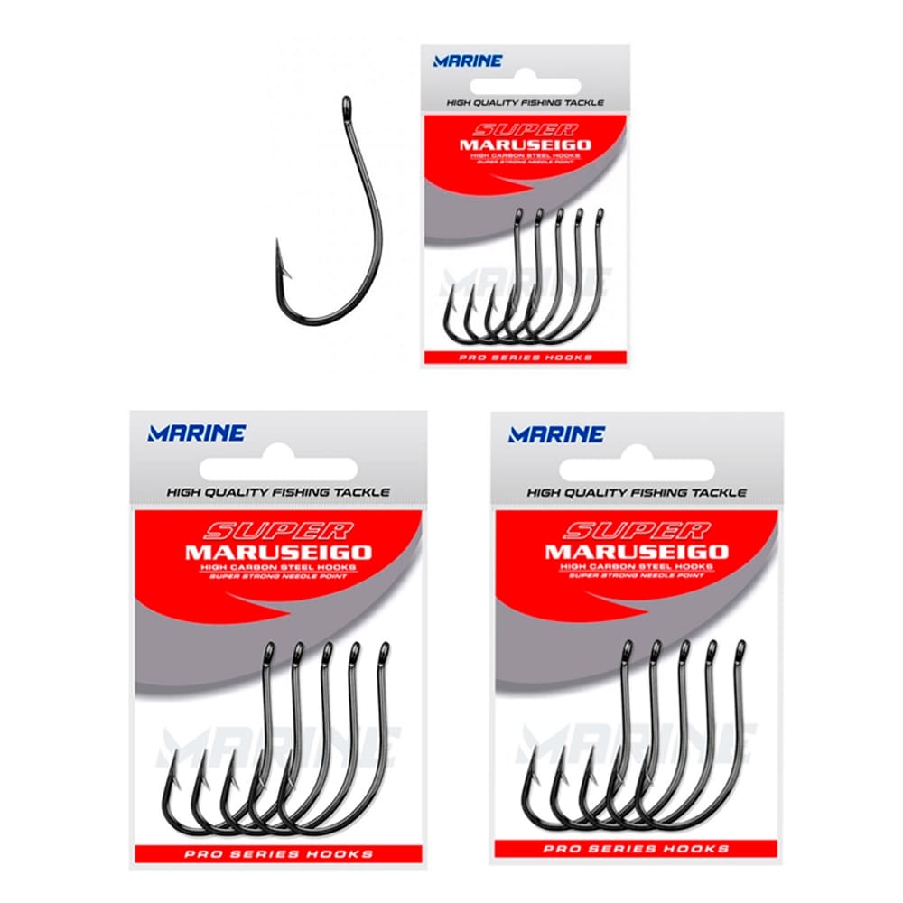Kit Anzol Marine Sports Super Maruseigo Black Reforçardo Nº 30 3 Cartelas 30un