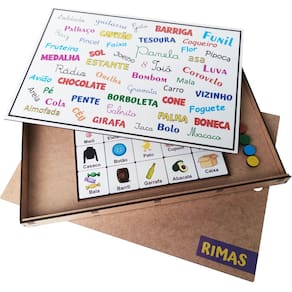 Jogo Educativo para Educação Infantil Rimas Lince de Madeira MDF Zanline