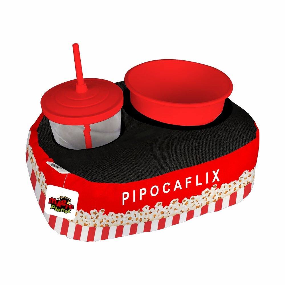 Almofada Kit Pipoca Cinema 1 Copo Canudo Balde Namorados Pipocaflix