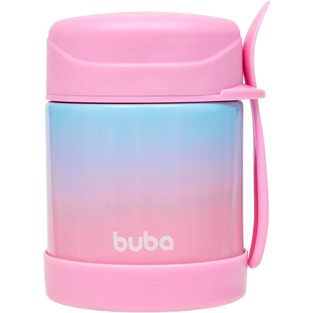 Pote Térmico com Talher Degradê Azul e Rosa 17240 - Buba