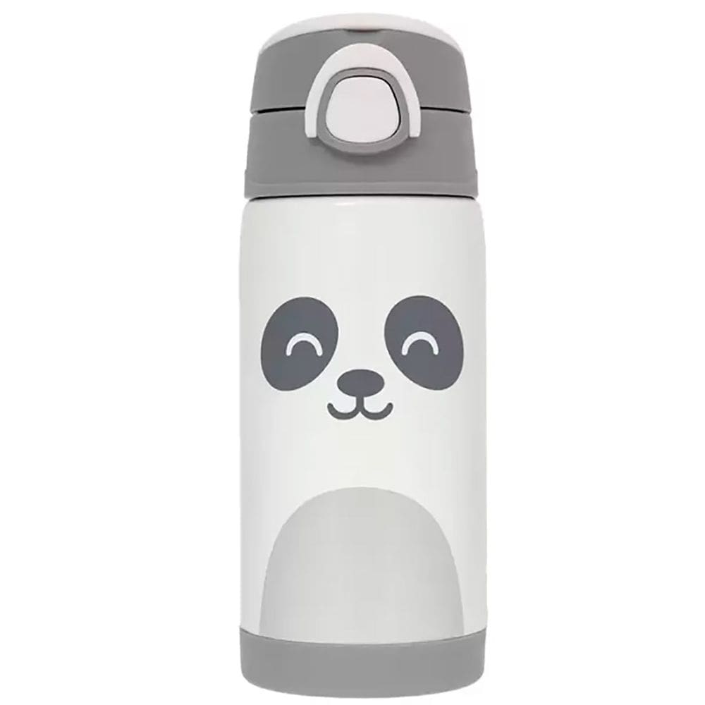 Garrafinha Térmica Parede Dupla com Canudo de Silicone Gumy Branco 400ml 18063 - Buba