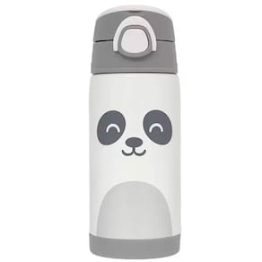 Garrafinha Térmica Parede Dupla com Canudo de Silicone Gumy Branco 400ml 18063 - Buba