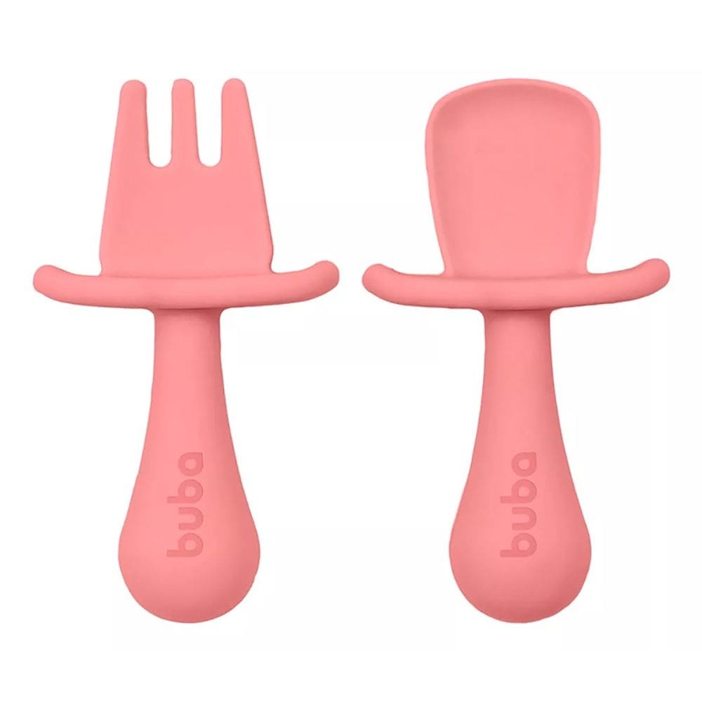 Kit Talheres em Silicone Rosa 15817 - Buba