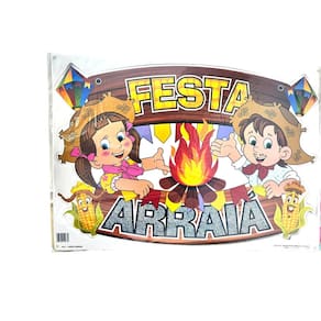 Decoração Festa Junina Painel De Parede Cartonado 70X50Cm