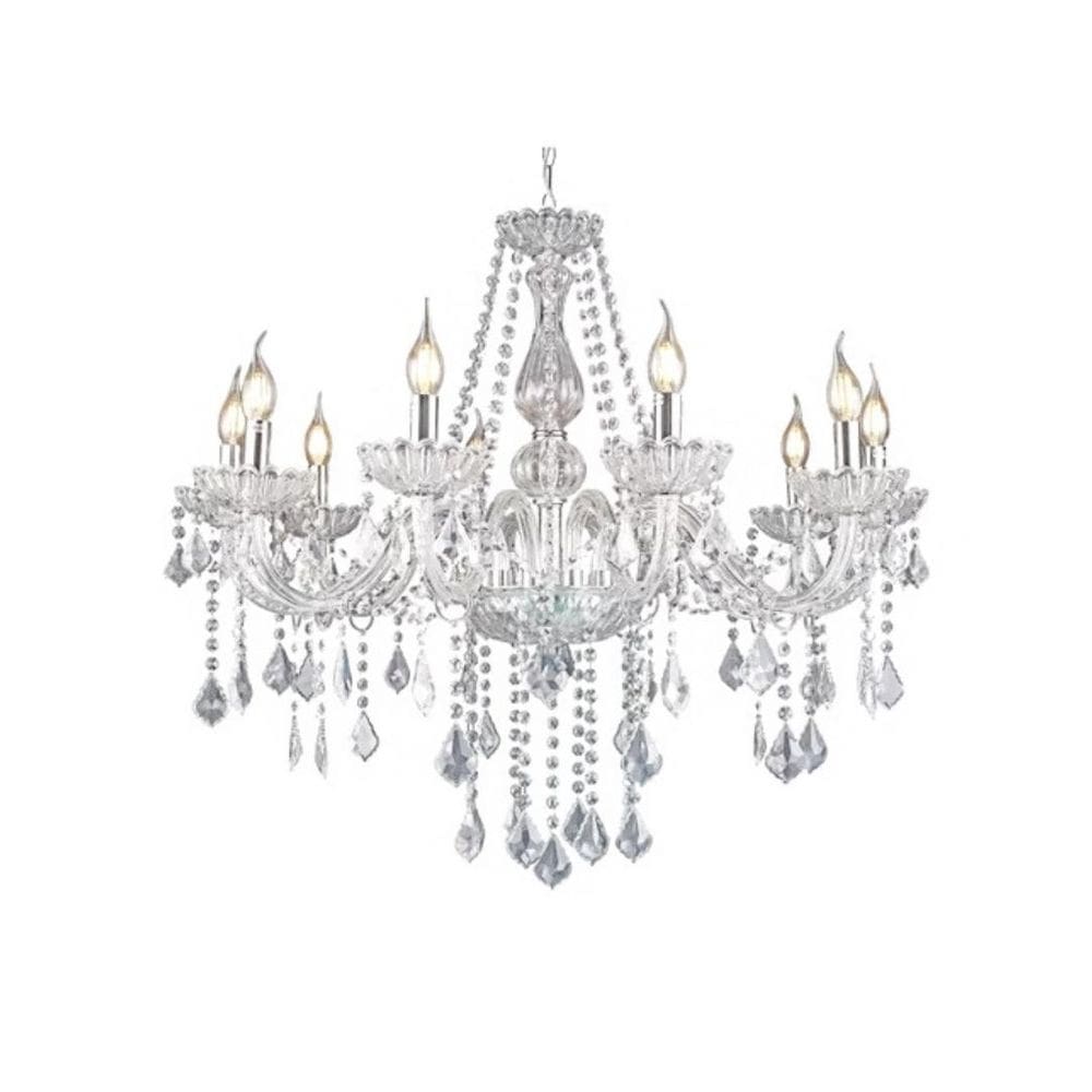 Lustre de cristal transparente luxo 6 braços maria tereza