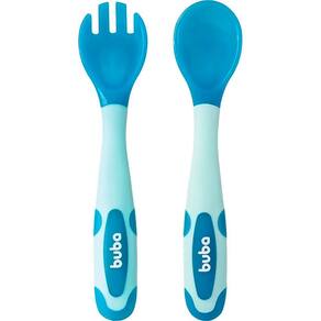 Kit Talheres Flexíveis e Termossensíveis Azul 12618 - Buba