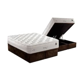 Cama Box Baú Queen: Colchão Molas Ensacadas Anjos MasterPocket Impressione + Base CRC Suede Brown(158x198)