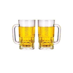 Kit Com 2 Canecas De Chopp Cerveja De Vidro 360Ml