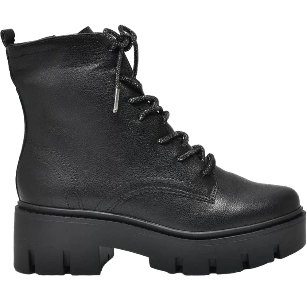 Bota Coturno Feminina Casual Dia a Dia Tratorada Cadarço com Strass Via Marte 095-001