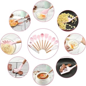 Conjunto Kit 11 Peças Utensílios Cozinha Silicone Não