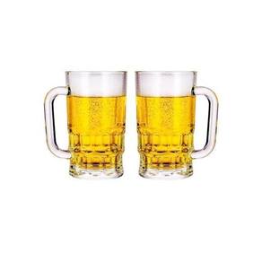 Kit Com 2 Canecas De Chopp Cerveja De Vidro 360Ml