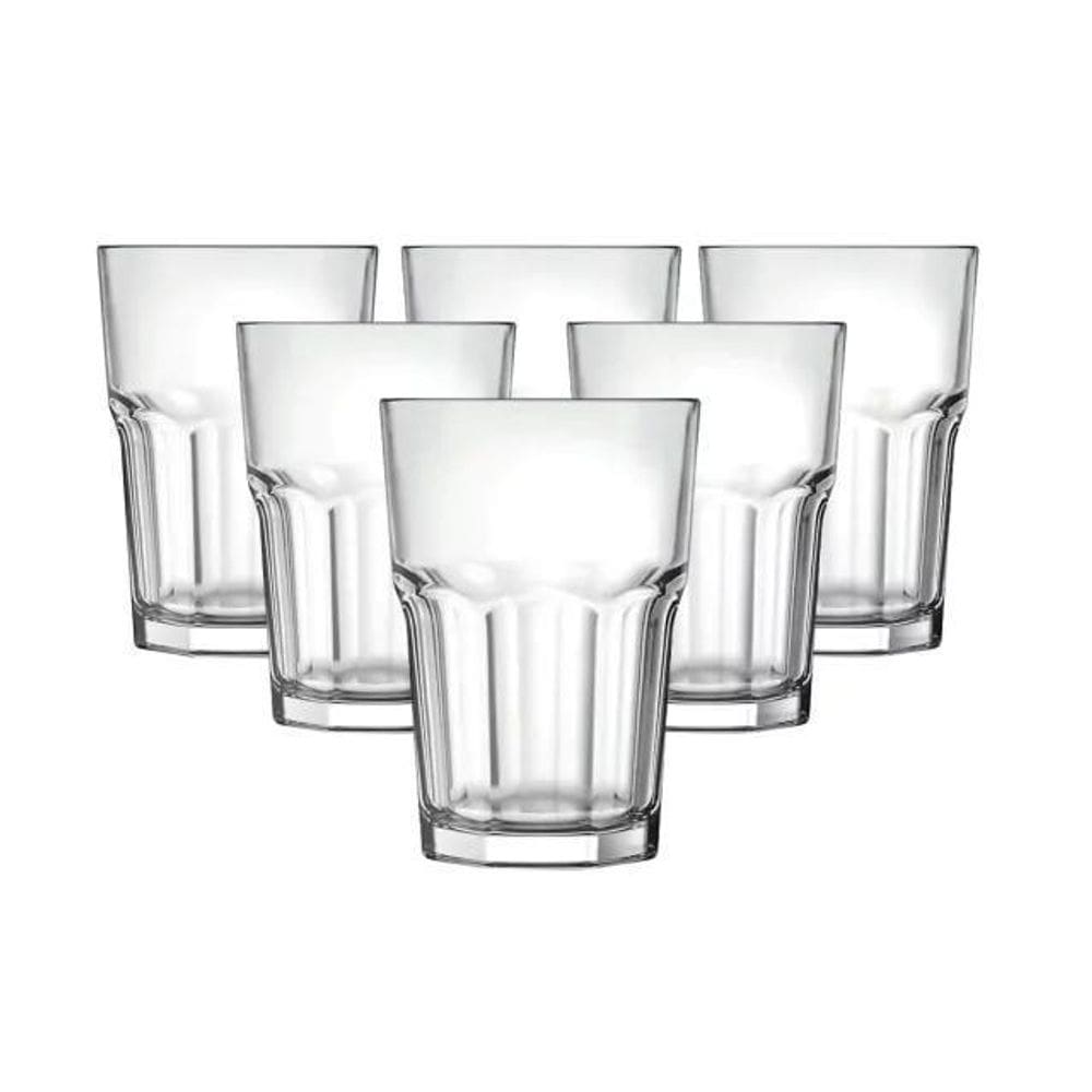 12 Copos Vidro 410Ml Transparente Bristol Resistente