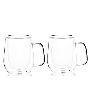 Conjunto 2 copos com alça parede dupla 350ml borossilicato