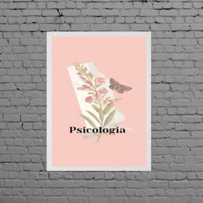Quadro Decorativo Psicologia Feminino 45X34Cm - Com Vidro