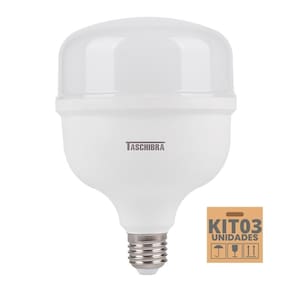 Kit 3 lâmpadas high led tkl 50w 6500k taschibra e27 bivolt