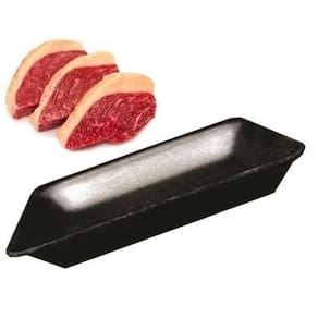 400 bandeja de isopor preta b04 funda 26x14x2,9cm 1pct
