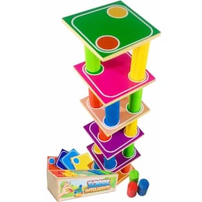Brinquedo educativo em madeira torre inteligente premium