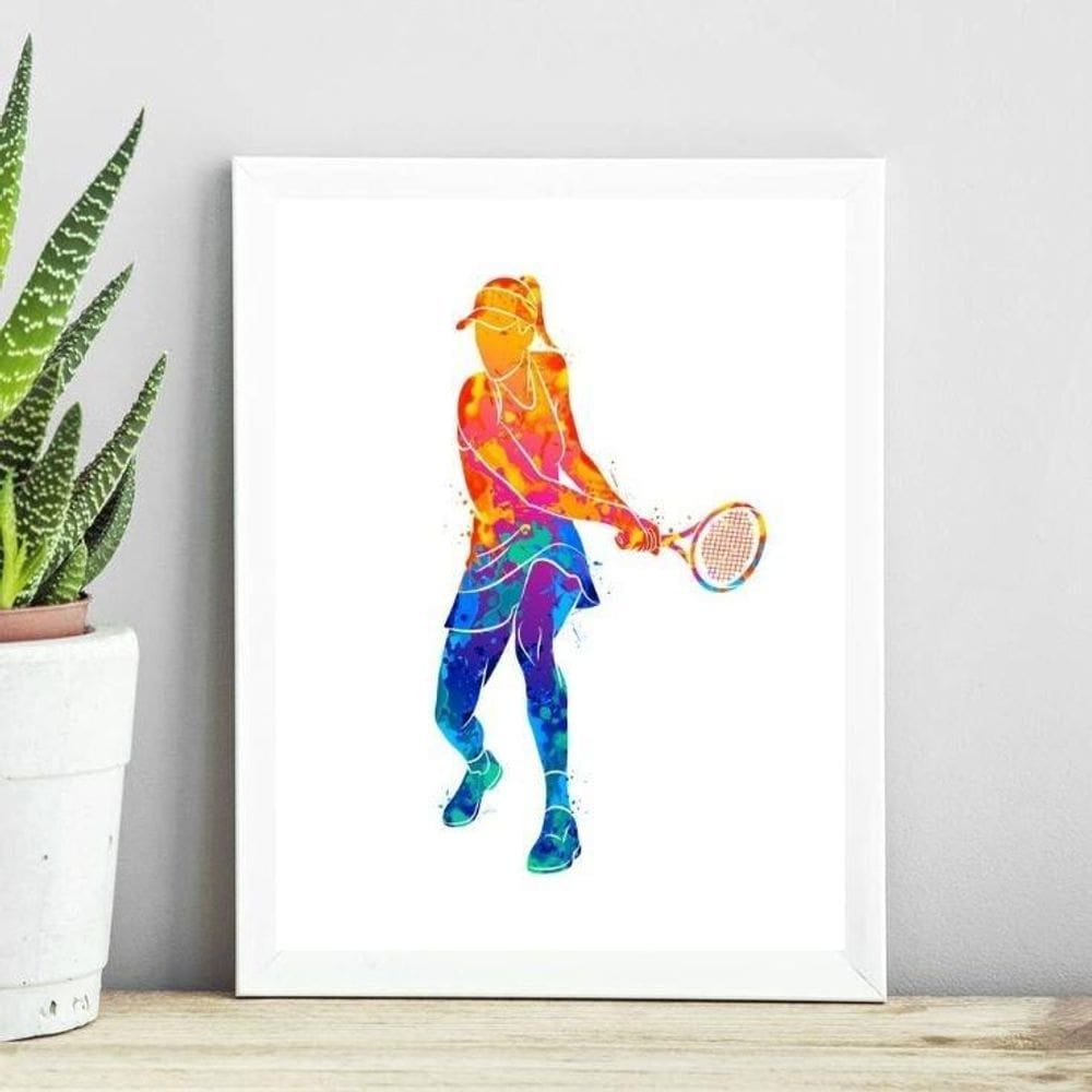 Quadro Jogadora De Tênis 33X24Cm