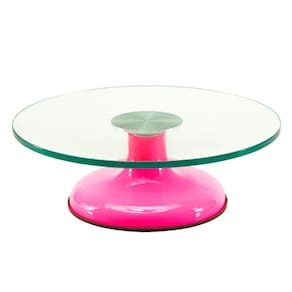 Bailarina De Vidro Giratória Pink 30Cm Rolamento Duplo