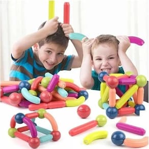 Blocos Montar Magnéticos Brastoy. Conjunto Completo 48