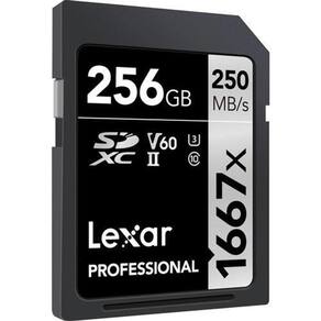 Cartão de memória lexar sd xc 256gb 1667x uhs-ii 250mb/s v60