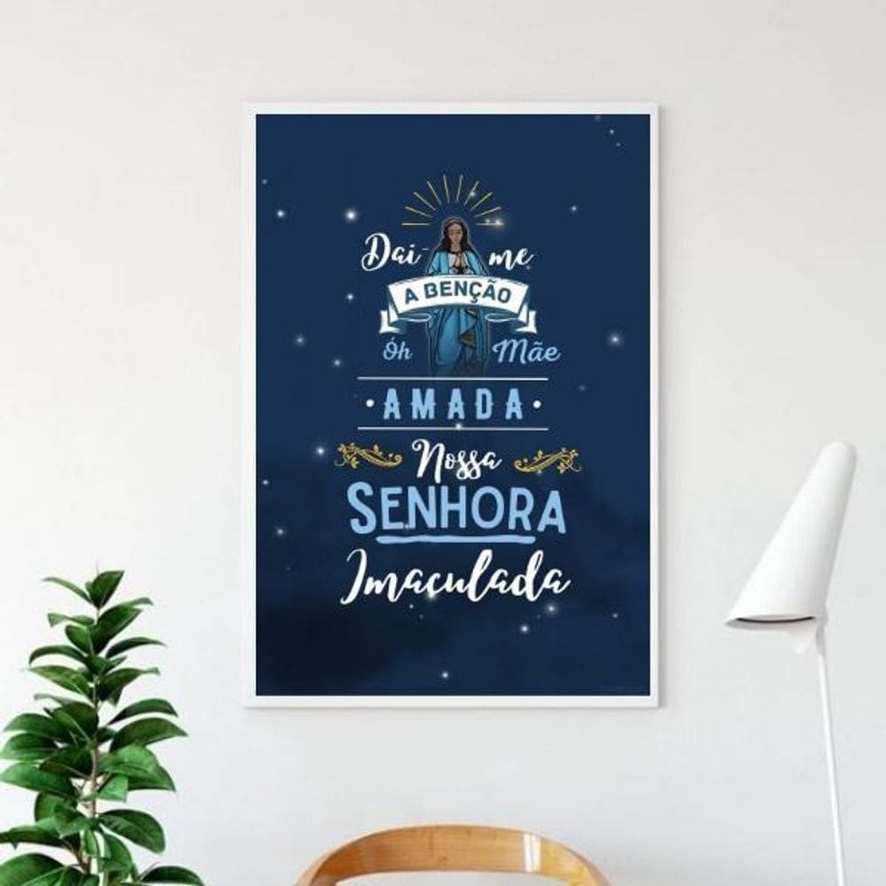 Quadro Nossa Senhora Imaculada - Benção 24X18Cm - Com Vidro