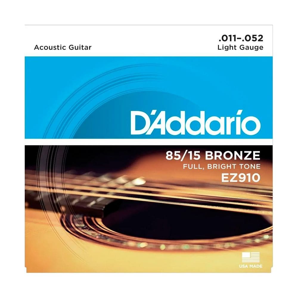 Encordoamento Para Violão D`ddario Aço EZ910 .011