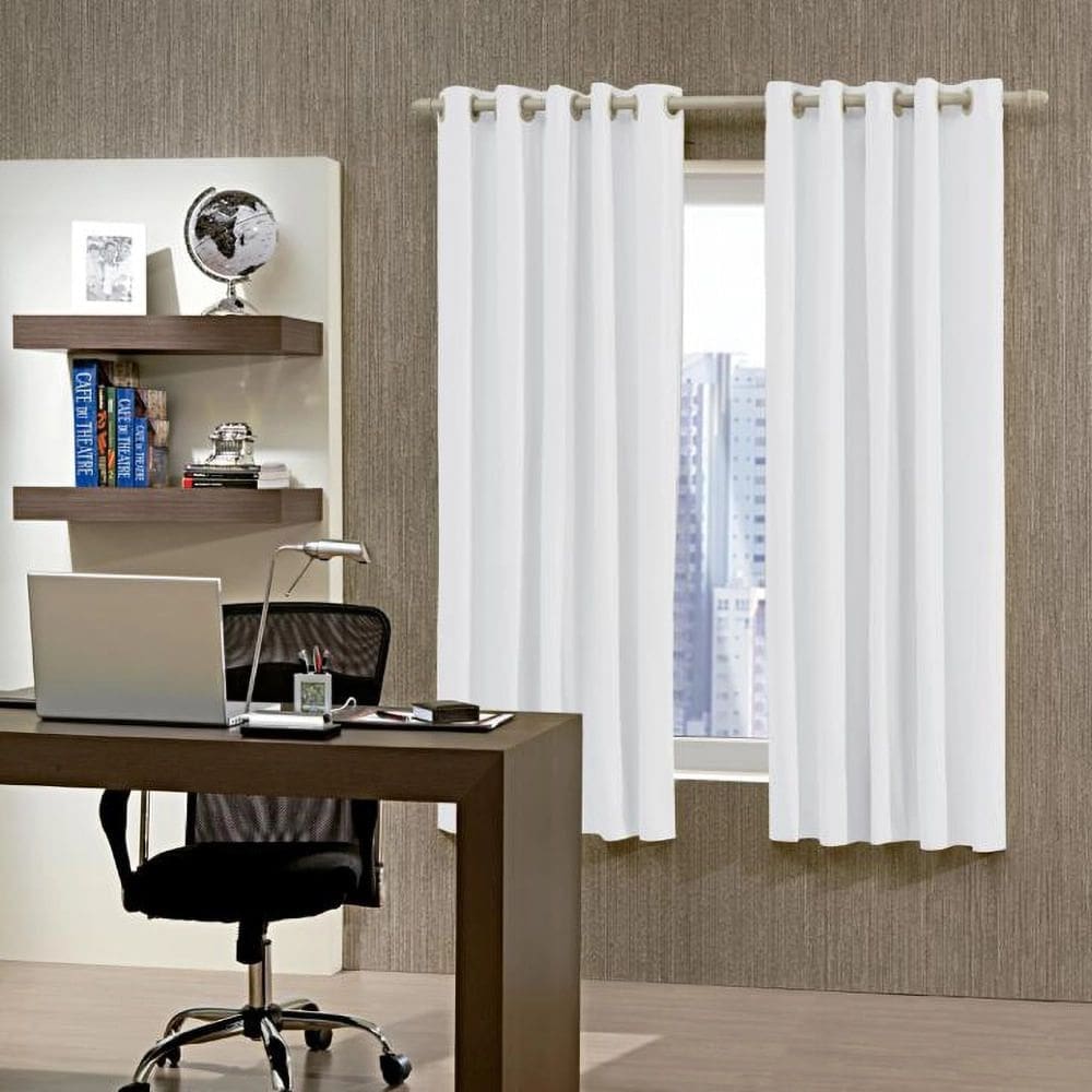 Cortina Blackout Bella Janela em PVC Ilhós Branca e Cinza 2,60x2,50m