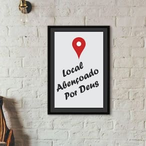 Quadro Local Abençoado Por Deus 45X34Cm Moldura Preta