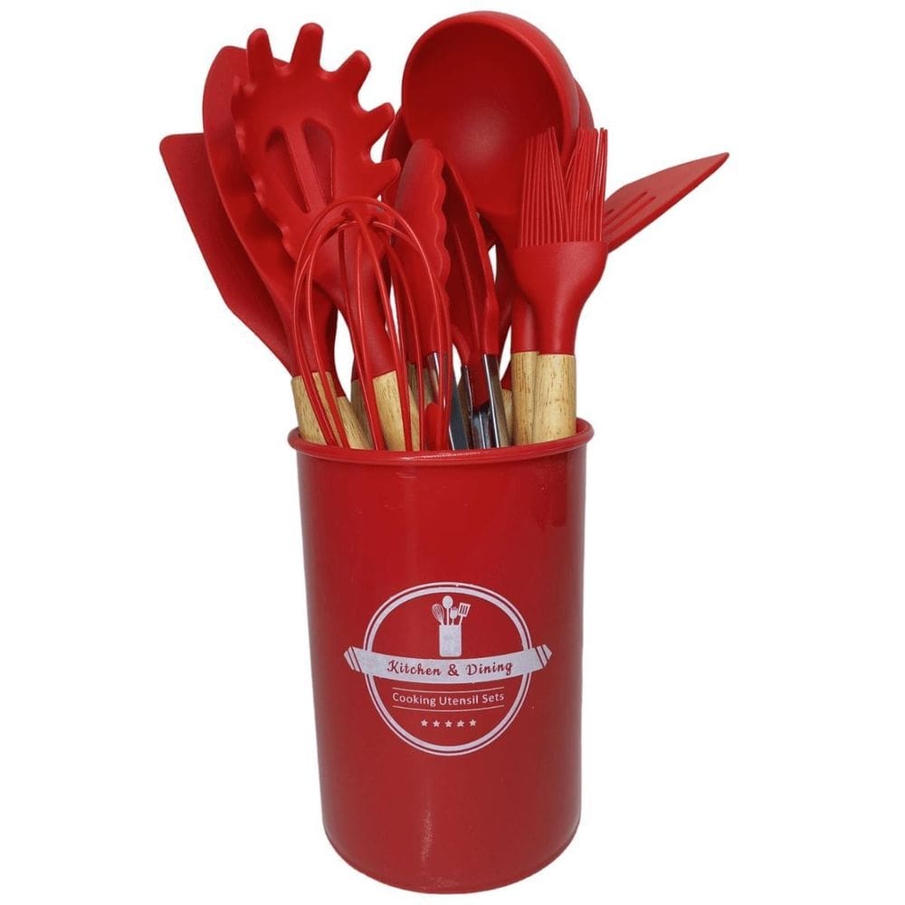 Kit Utensílios Cozinha Silicone 12 Peças Antiaderente