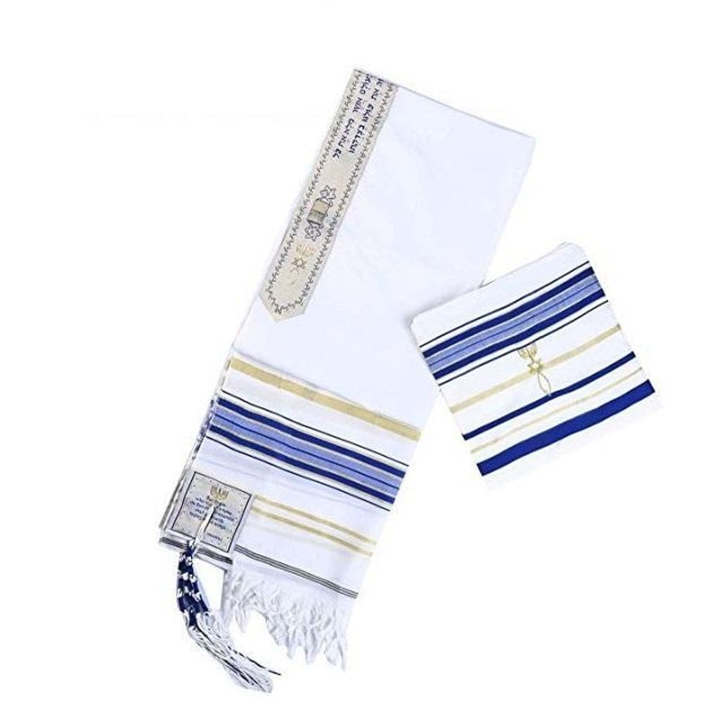 Talit gadol azul 110 x 160cm - de israel