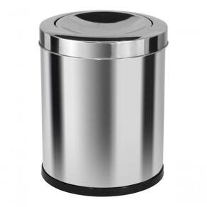 Lixeira Emaço Inox Com Tampa Meia Esfera 22 Litros Cinza
