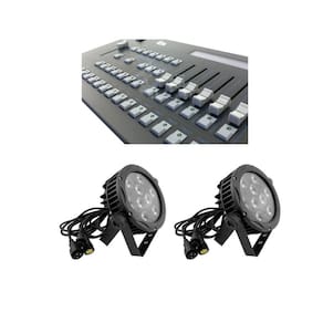 Kit 2 Par Led Slim Rgwa-Uv E Mesa Controladora Pilot 2000Dmx