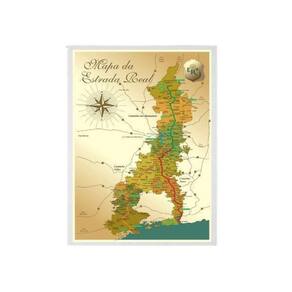 Quadro Decorativo Mapa Estrada Real 45X34Cm - Madeira Branca