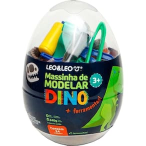 Massa Para Modelar Criativa Dino 24 Cores+7Pçs - Leonora