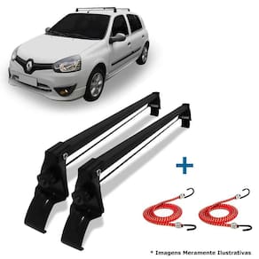 Rack teto renault clio 2001 até 2012 4p + 2 elástico carga