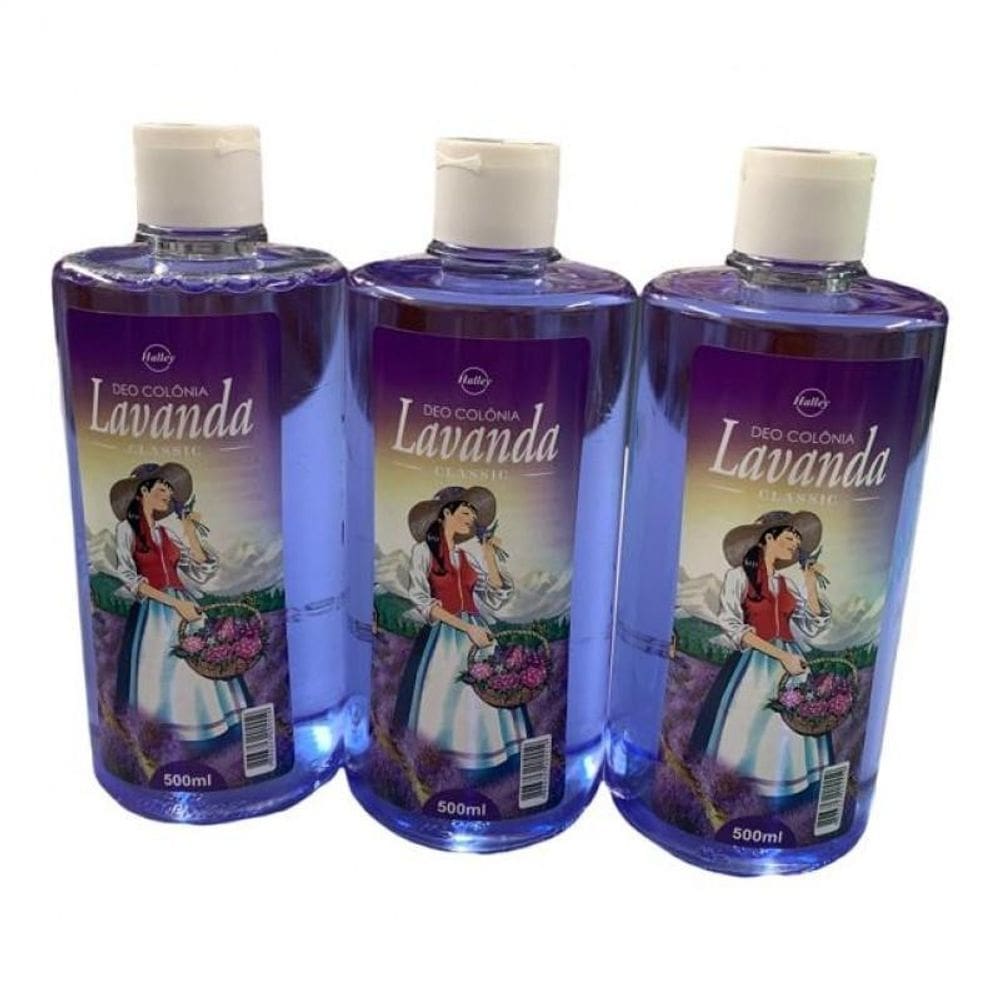 Kit com 3 deo-colonia lavanda halley 500 ml