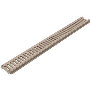 Grelha ralo linear 10x100 pluvial não enferruja pvc bege