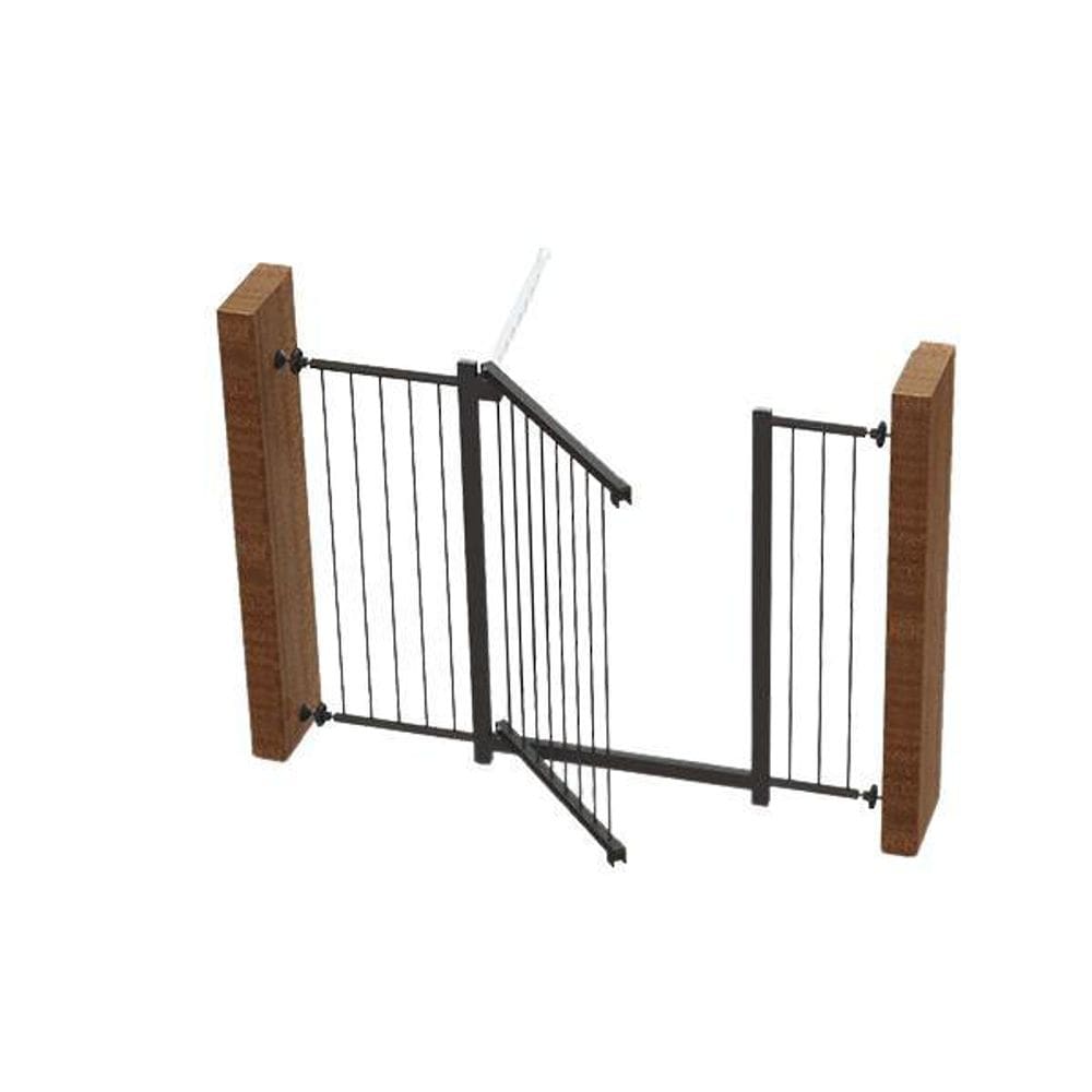 Portão multigrade-divisor ambiente 70 a 100 cm preto -nf1011